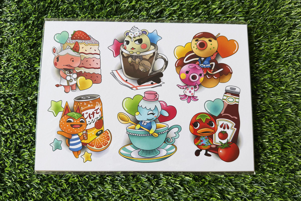 Foodie Villagers A4 Print
