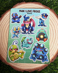 Man I Love Frogs Sticker Sheet