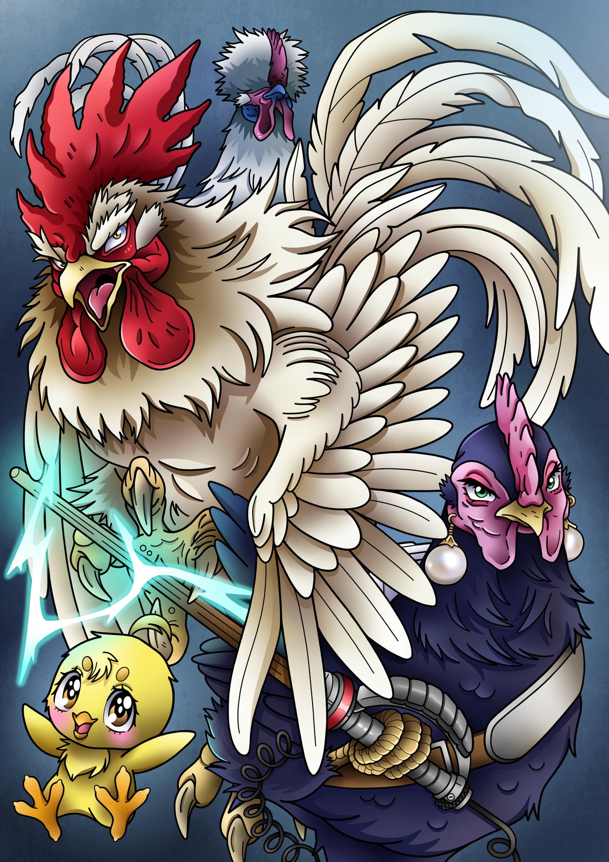 Rooster Fighter A4 Print